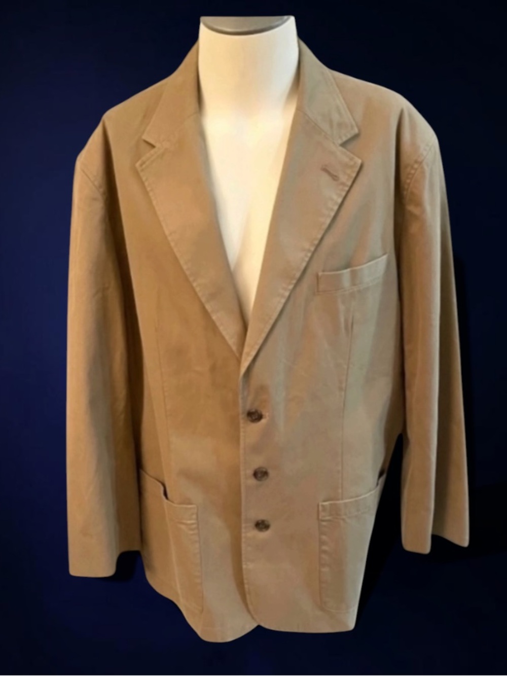 NEW EDDIE BAUER UNCONSTRUCTED CASUAL 3 Button Tan JACKET SIZE XL